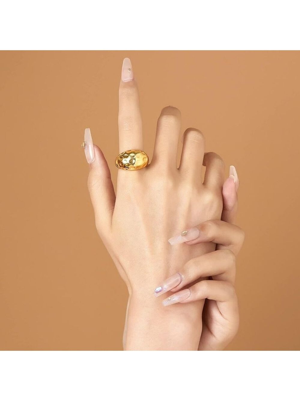 Uneven Gold Chunky Statement Ring - Picture 2 of 7